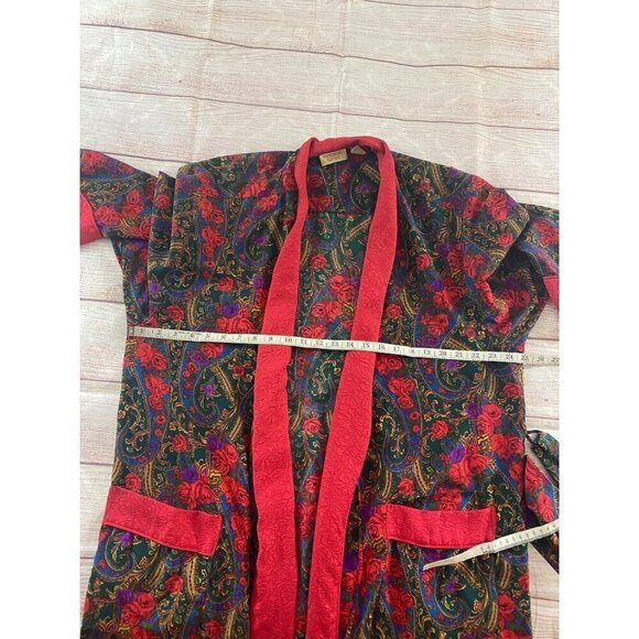 Vintage Victoria Secret GOLD LABEL Women's Red Satin Bathrobe - Small - Picture 5 of 12